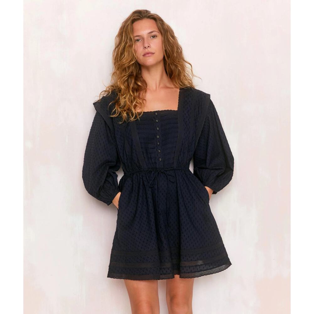 Christy Dawn The Anne Dress Black Anthracite Sz Large Cottagecore Praire Peasant - Picture 2 of 10